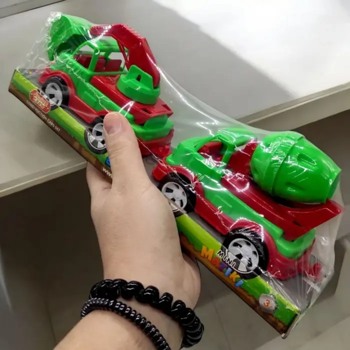 Набір пластикових машинок "Mini Matiki" (бетонозмішувач, екскаватор) синій