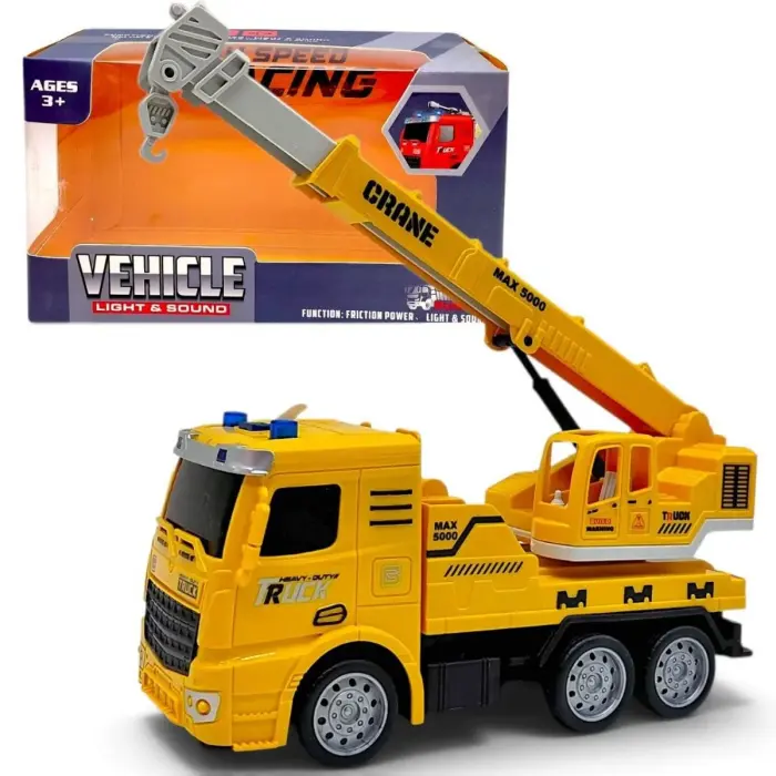 Машина інерційна озвучена, зі світлом, в коробці р.21x8.6x12.5 см (КРАН)