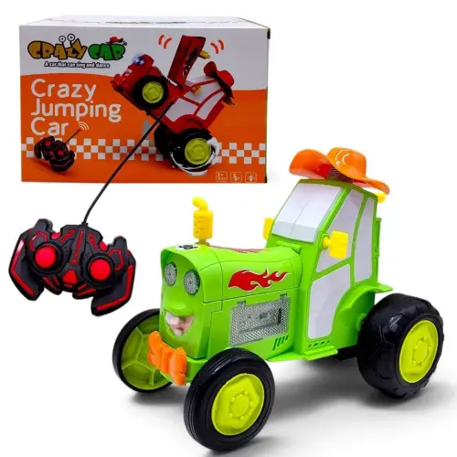 Трактор танцюючий "CrazyCar" на радіокеруванні, акум.USB.,музика, світло, танцює кор.24x14x16см (ЗЕЛЕНИЙ)